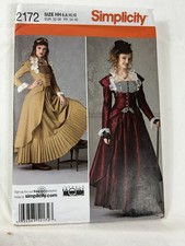 Simplicity 2172 Misses Costume Cosplay Reenactment Coat Bustier Skirt UNCUT