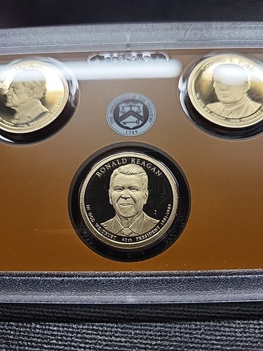 2016 S Proof Presidential Dollar Proof Set 3 Münzen OHNE Box/COA - Bild 4 von 5