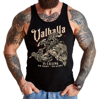 GASOLINE BANDIT / Lobo Negro  Tank Top Valhalla is calling  S - 2XL