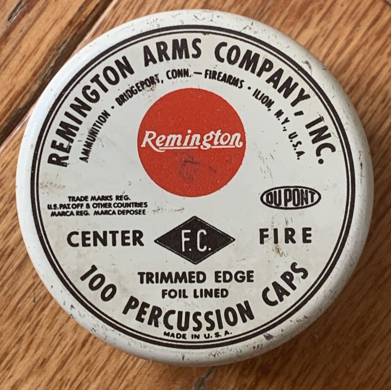 Vintage REMINGTON ARMS Company, Inc. Percussion Caps Tin Container EMPTY 