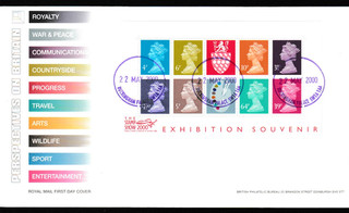 2000 MATTHEWS PALETTE MINIATURE SHEET FDC CIRCULAR BUCKINGHAM PALACE FDI
