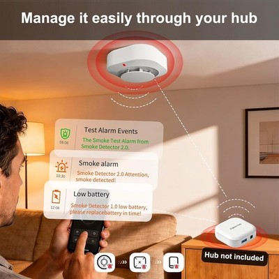 1 Stück WiFi Tuya Rauchwarnmelder TÜV Feuermelder Brandmelder Rauchmelder 85dB