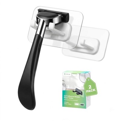Hook LAB Strong Adhesive Shower Razor Holder, 2-Pack Waterproof Wall Hooks fo...