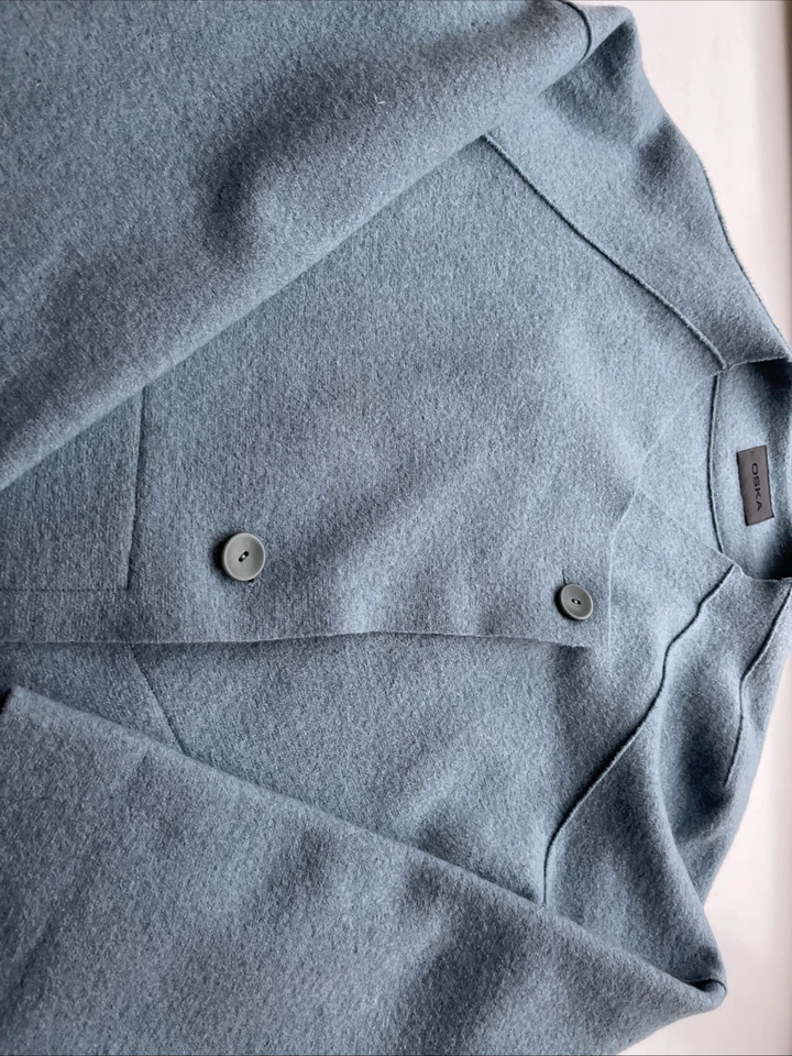 OSKA Moessmer Boiled Virgin Wool Short Jacket Blue, Size 3 UK (14-16) - Image 4 of 4