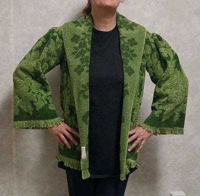 Vintage stylish Green Fringe Hippee FUNK Disco Jacket from Dundee cotton towels