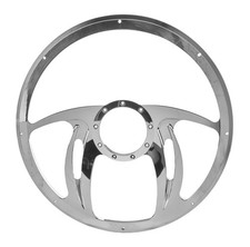 Billet Specialties Steering Wheel 15.5 In Dia 2 In Dish 4-spoke Hurricane Alum Billet Specialties Steering Wheel 15.5 In Dia 2 In Dish 4-spoke Hurricane Alum