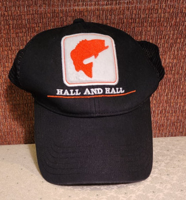 Simms Brand Hall And Hall Fishing Black Snap Mesh Back Baseball Style Hat Cap
