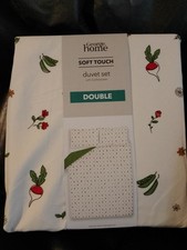 Winter Vegetable Print Double Duvet Cover Set George Polyester Autumn