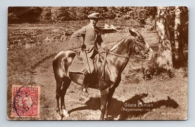 Schweden: Schauspieler Gosta Ekman auf Pferd montiert. Posted 1918.
