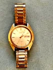 Seiko Automatic 7009-8279-P Day Date 17 Jewels with Gold Toned Band Working