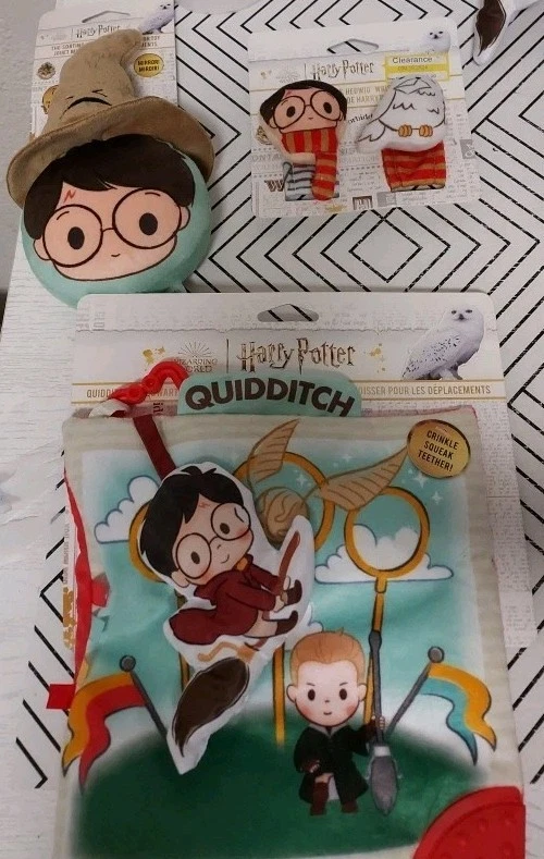 🥥 Complete Set of 3 Harry Potter Crinkle Teether, Mirror Toy, & Wrist Rattle🆕️