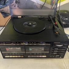 Sound Design 6821M Stereo Dual Cassette Record Player Vintage Turntable/Working