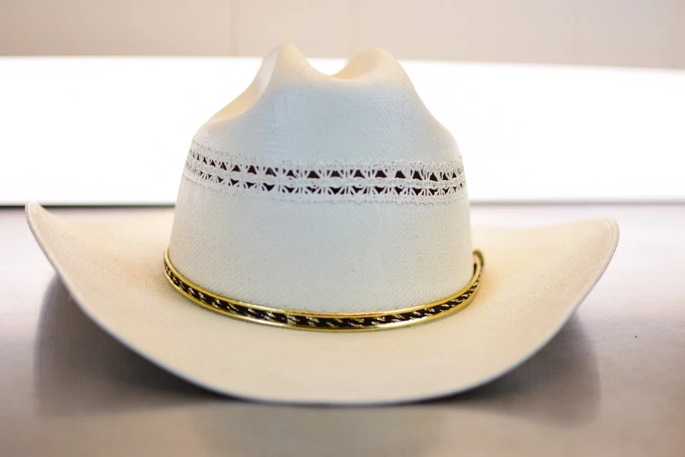 Western Express Cowboy Hat White Cattleman Fitted Large 7 3/4 - Image 3 of 4