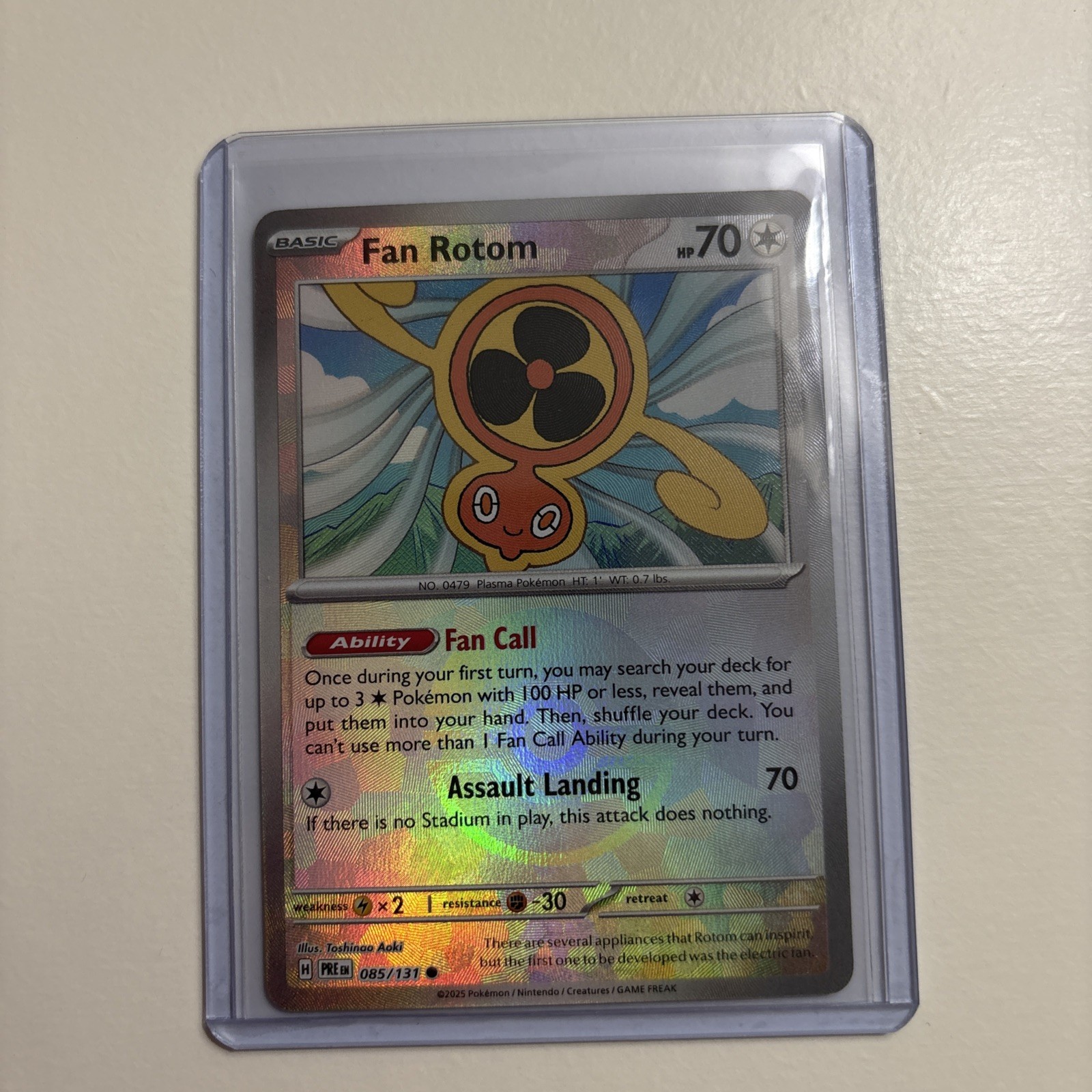 Fan Rotom 085/131 Poke Ball Holo Prismatic Evolutions Pokemon TCG Card NM