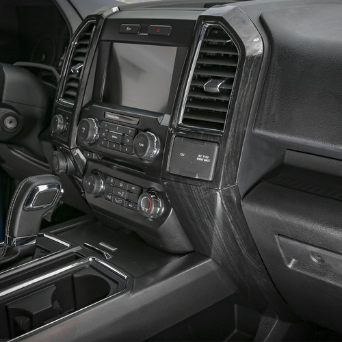 4pcs Black Wood Grain Central Control Cover Frame Trim For Ford F150 2015-2020 - Picture 5 of 8