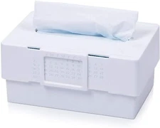 HUIMSWARM Tissue Box Cover,Tissue Box Holder Rectangular with Creative -white