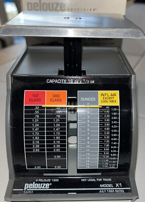 Pelouze Model X1 Postal Scale Capacity 16 Oz X ½ Oz - New in Box 2002 Rates