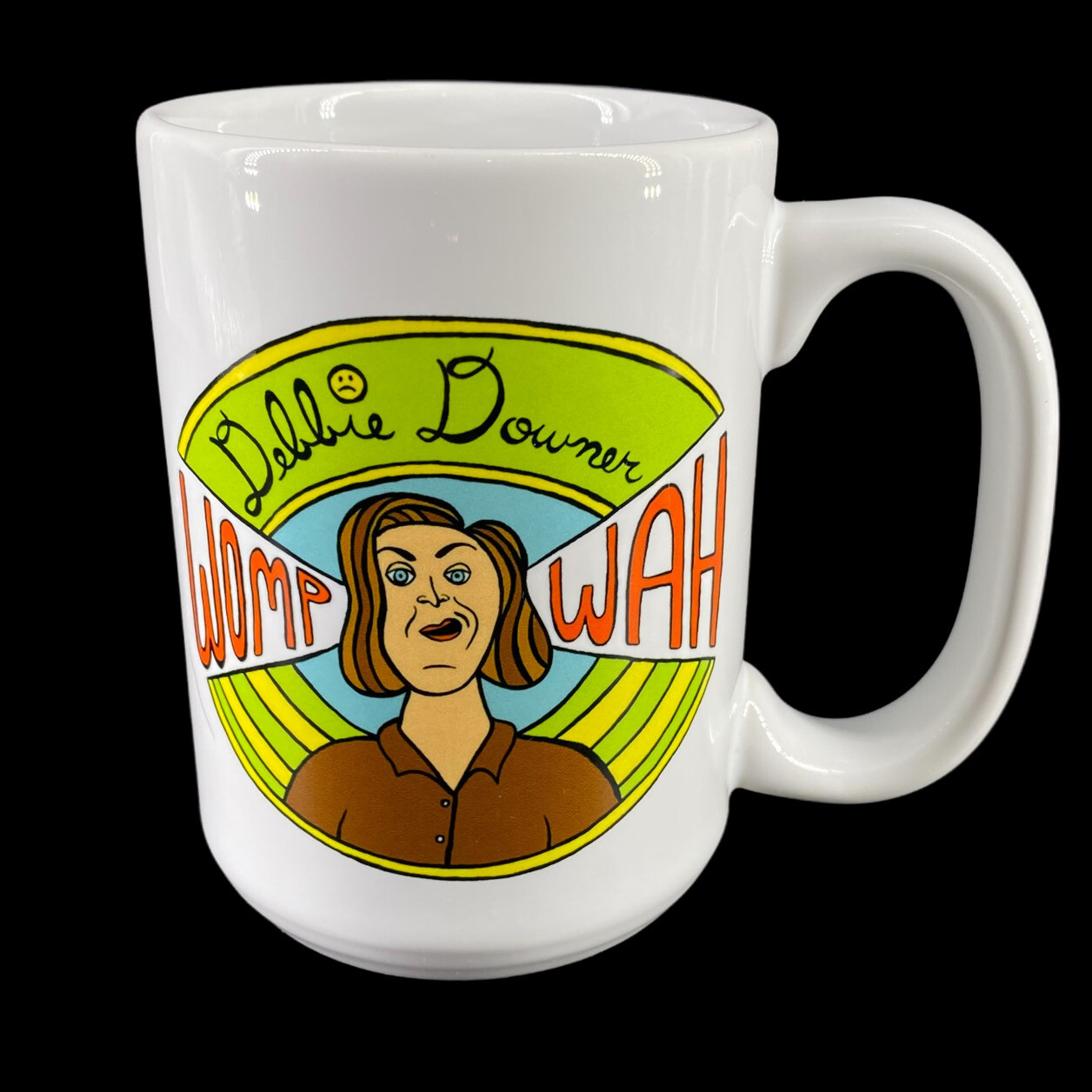 Debbie Downer White Coffee Mug NBC Saturday Night Live SNL 2014 RACHEL DRATCH