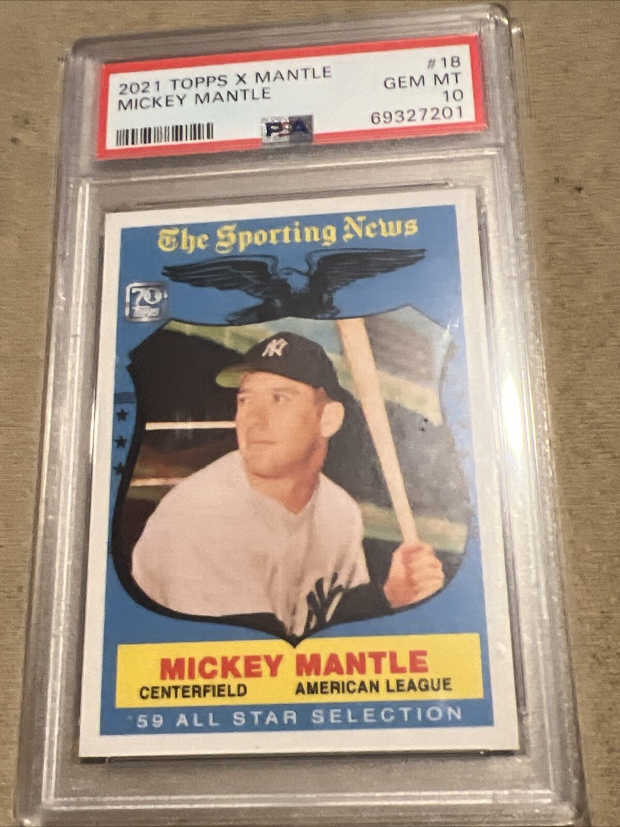 2021 Topps X Mickey Mantle #18 NY Yankees Baseball Card Graded PSA