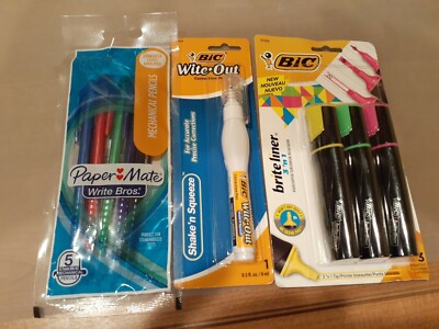 BIC 3 'n 1 Highlighter Assorted, 3-Pack, White-Out, Mechanical Pencils