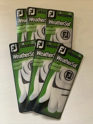 Footjoy Weathersof lot of 6 Mens Cadet Medium Golf Glove new in package
