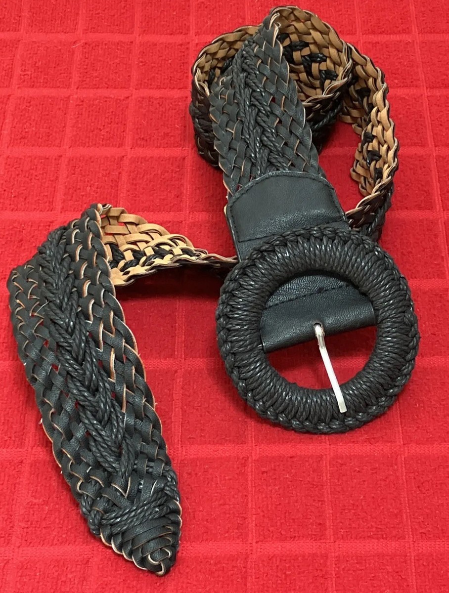 BOHO” STYLE BLACK WOVEN BELT-SIZE M | eBay display picture 1