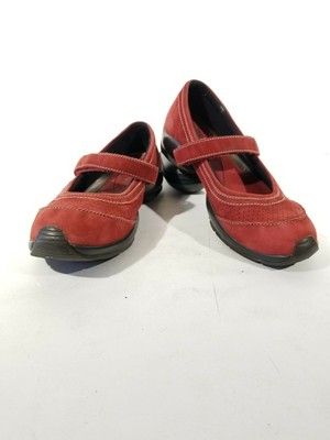 red suede mary jane shoes