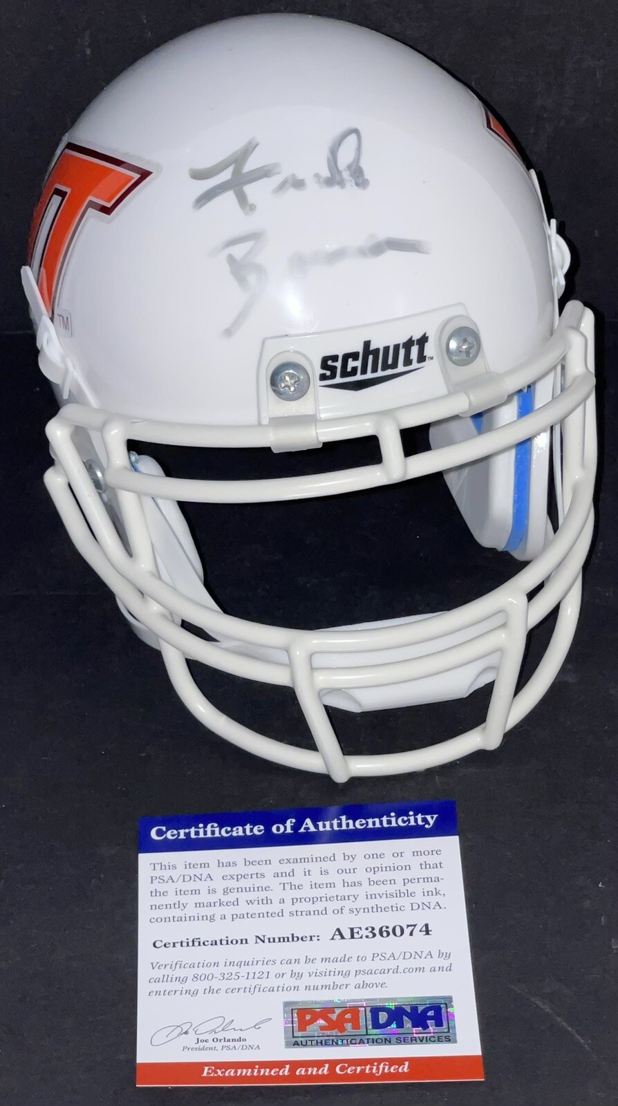 Frank Beamer Autographed Signed Virginia Tech Hokies Mini Helmet PSA/DNA 