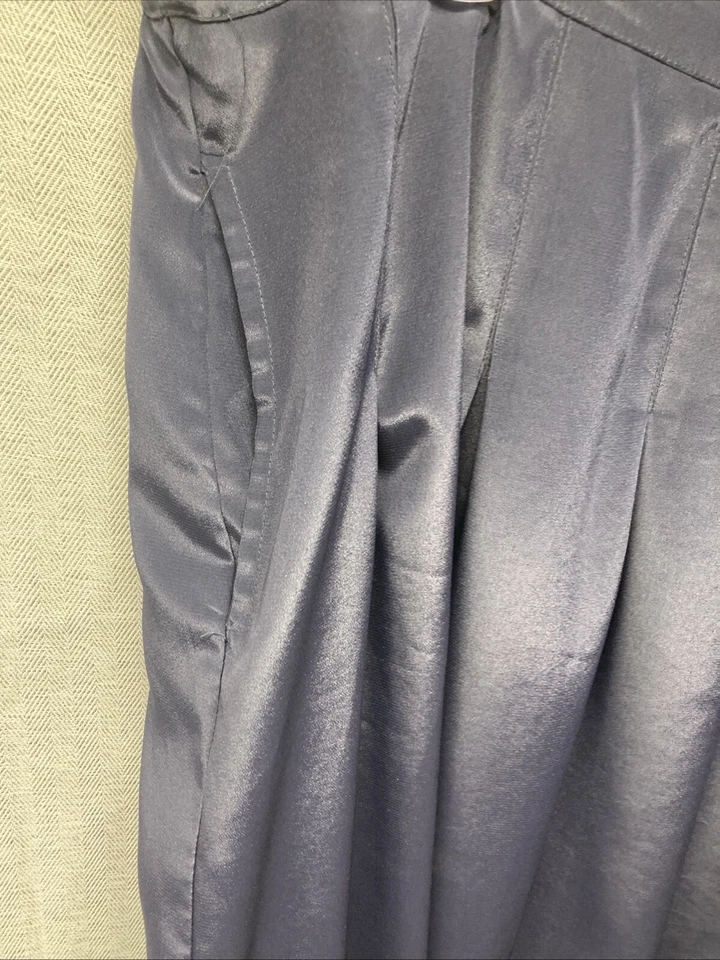 Maxi Falda Maggie Barnes Talla 30W Forro Largo Modesto Azul Marino Bolsillos Pull On Foto 2 de 4