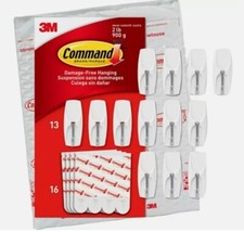 3M Command Medium Metal Wire Hooks Value Pack 13 Hooks  16 Strips 2lb Capacity