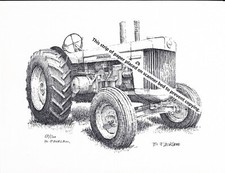 John Deere Model R Tractor, Styled ~ Pen & Ink Print