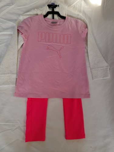 Mädchen Puma 3-teiliges Set Sportbekleidung Hoodie T-Shirt Leggings - Bild 3 von 12