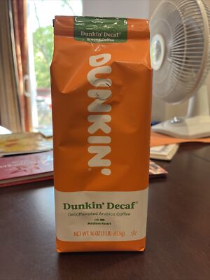 Dunkin Donuts Ground Coffee Medium Roast Original Blend - 1 LB Pound Decaf
