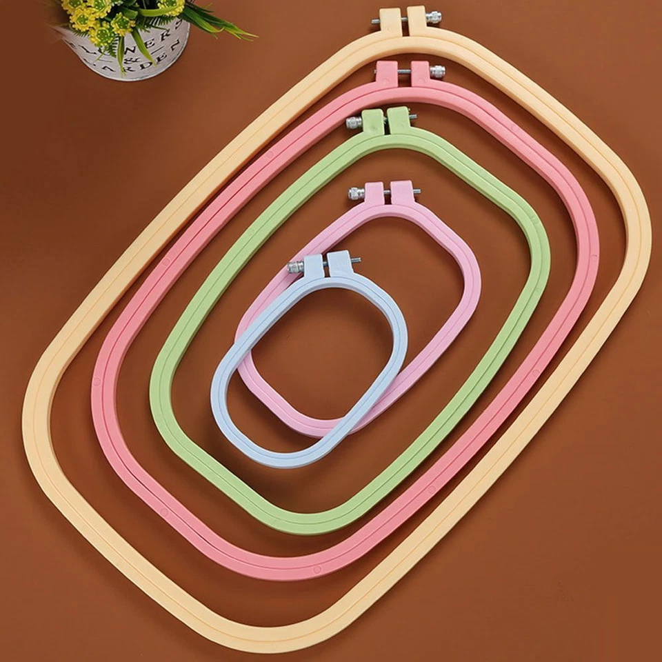 1X DIY Square Cross Stitch Ring Cross Stitch Loop Stretch Tool Embroidery Hoops - Image 2 of 4