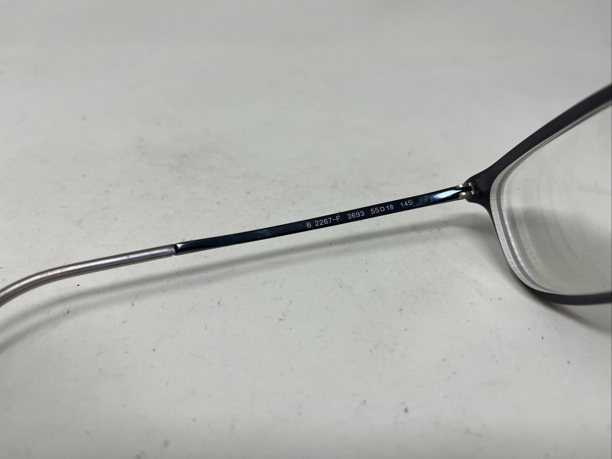 BURBERRY B 2267-F 3693 55-18-145 GRAY BLUE ASIAN FIT EYEGLASSES