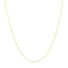 0.69mm Adjustable Curb Chain Necklace REAL 14K Yellow Gold Up to 15"