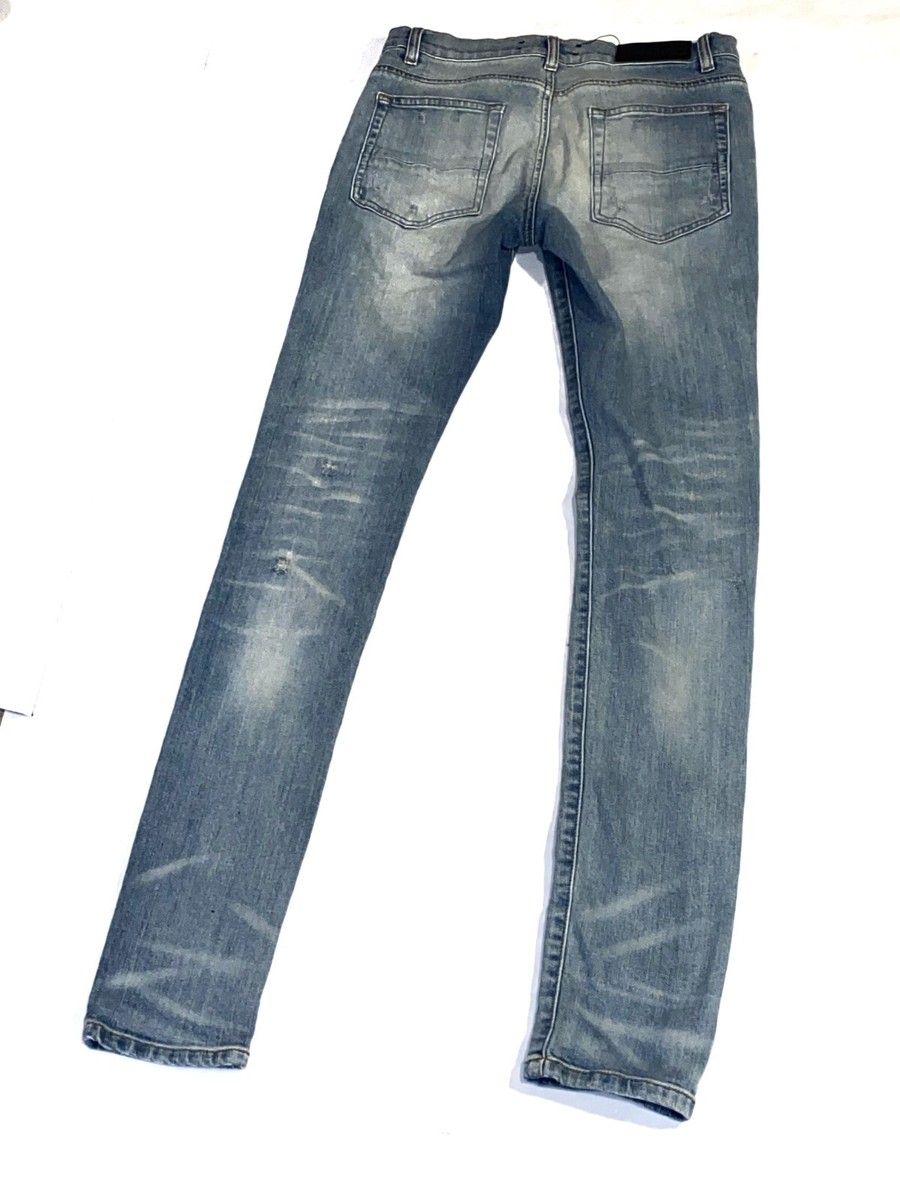 Blue AMIRI Skinny Stack Jeans Clay Indigo Size 29 (Italian Denim