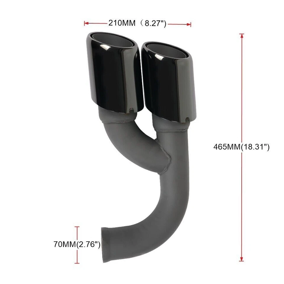 Silenciador de punta de escape trasero punta de tubo largo para motor Porsche Cayenne V6 2010-2014 Foto 2 de 4