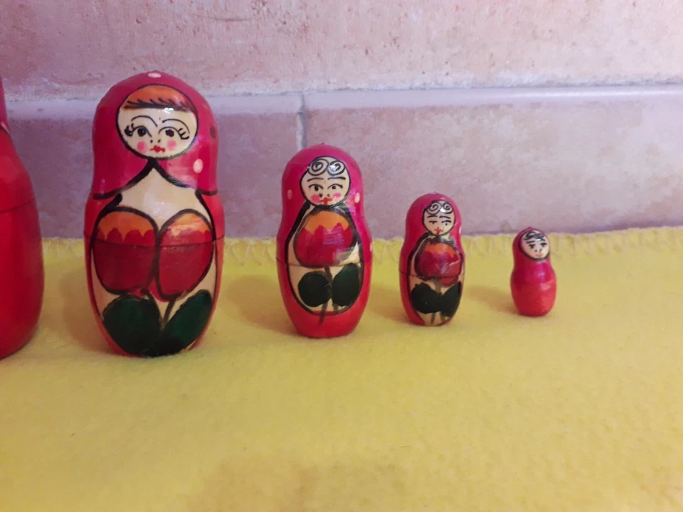 Matrioska Russa Originale Cm 20 , 7 Pezzi , Dipinta a Mano  - Immagine 3 di 4