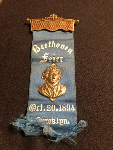 Ludwig V Beethoven 1894 Prospect Park, Brooklyn, N.Y. Monument Dedication Ribbon - Picture 2 of 4