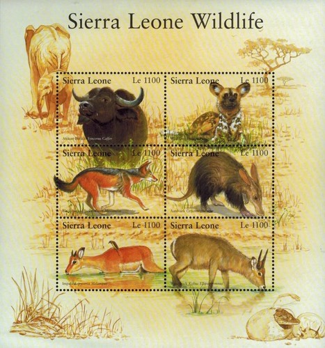 Sierra Leone, Wildlife Animals II Souvenir Stamp Sheet Of 6, MNH, Philatelic Gem