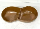 Frankoma Pottery Divided Dish 4QD Prairie Brown Lazy Bones 1950s MCM EUC