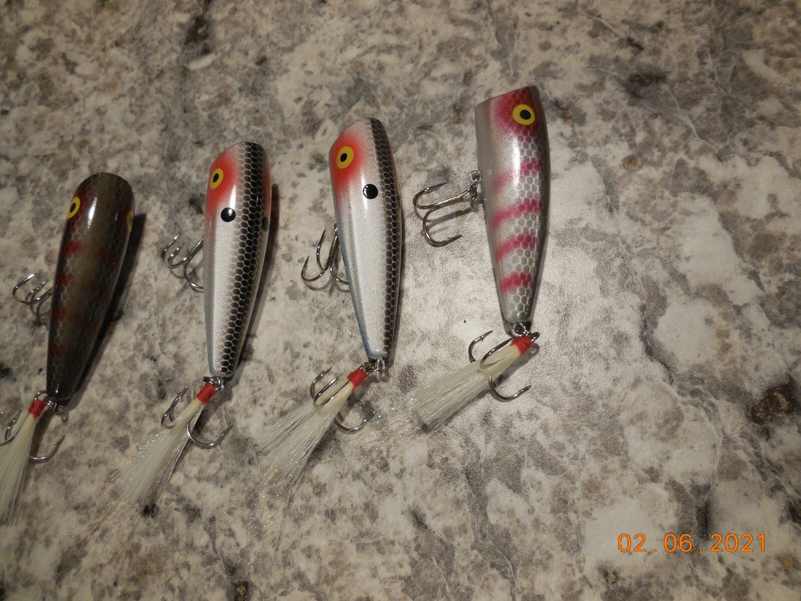 4 Rebel Pop R Plus Fishing Topwater Lures 1/4 oz G FINISH,,. - Image 2