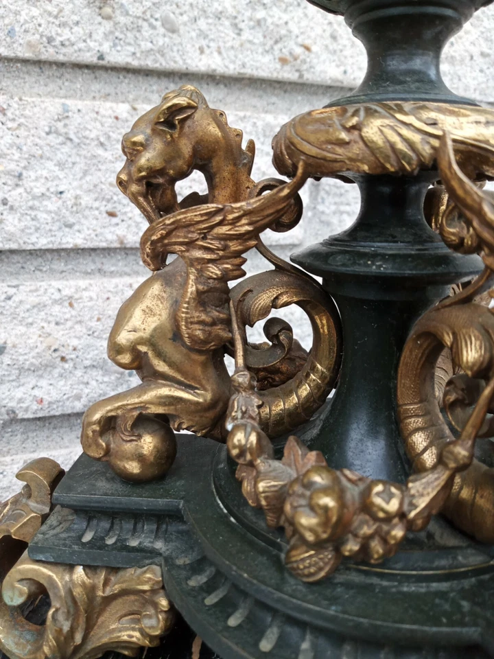 Antigua lámpara gótica renacentista E.F. Caldwell NY fundición fina Foto 2 de 4