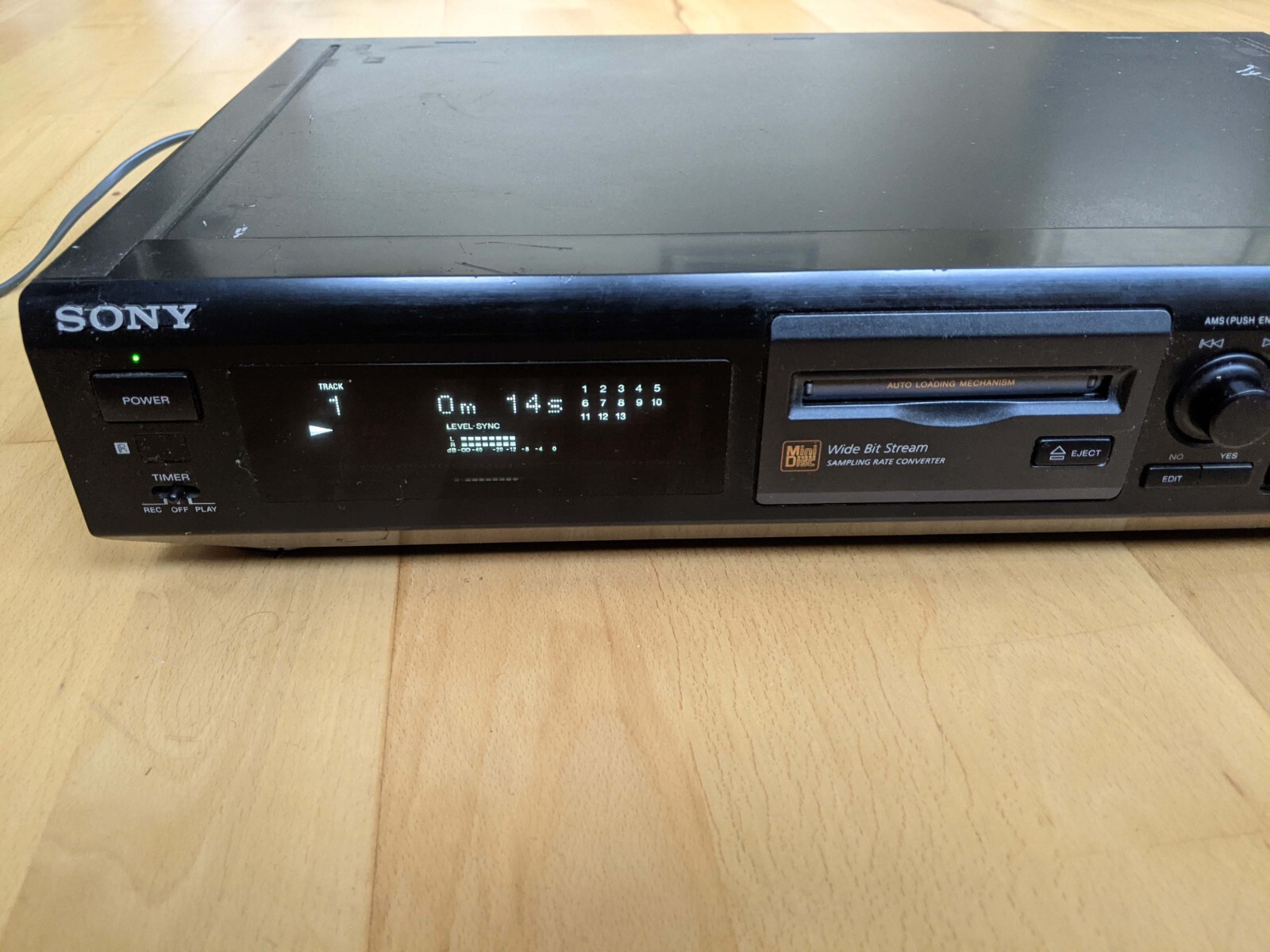 Sony MDSJE510 Stereo Mini Disc Player Recorder, HiFi Deck w/ Remote