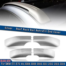 For BMW E71 E72 X6 2008-2014 Silver Roof Rack Rail Retrofit End Cover Set NEW AA