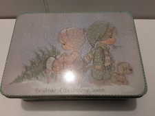 the wonder of the Christmas season metal tin gift box