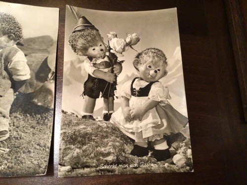 Set of 3 Vintage Mid Century STEIFF Mecki Hedgehog Unused Postcards Salzburg - Picture 10 of 11
