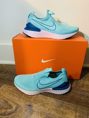 Nike Epic Phantom React Flyknit Teal White Laceless Sz 6.5YWomens 7.5 BV1370 313 | eBay