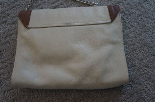 NEW JJ Winters Brown Ecru Leather Mix BOHEMIAN Stud Kate Shoulder Crossbody Bag - Picture 9 of 12